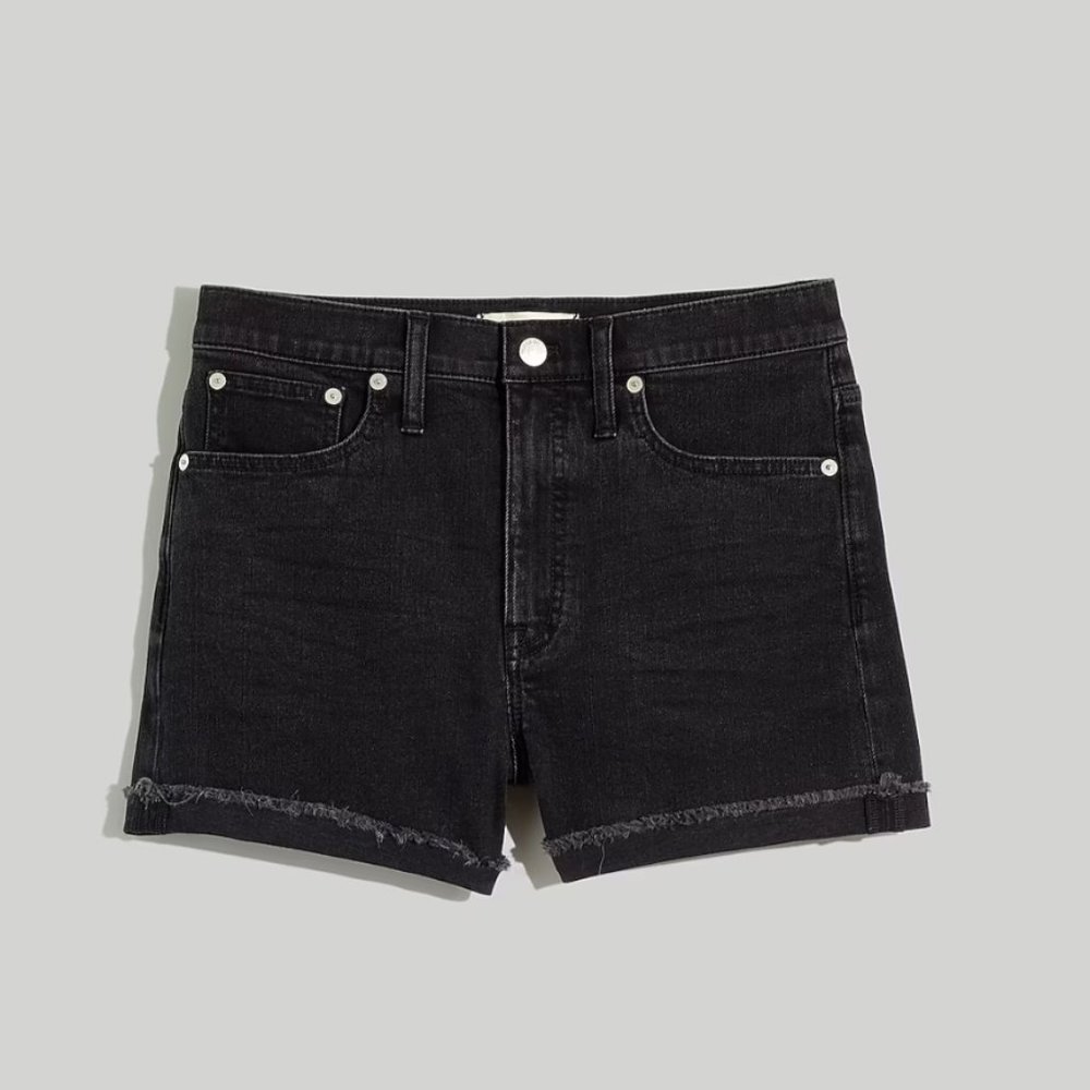Madewell Black High-Rise Denim Shorts